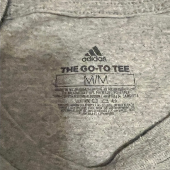 ❤️4/$10 Adidas Men's Heather Gray Tee with Black Logo - Picture 2 of 4